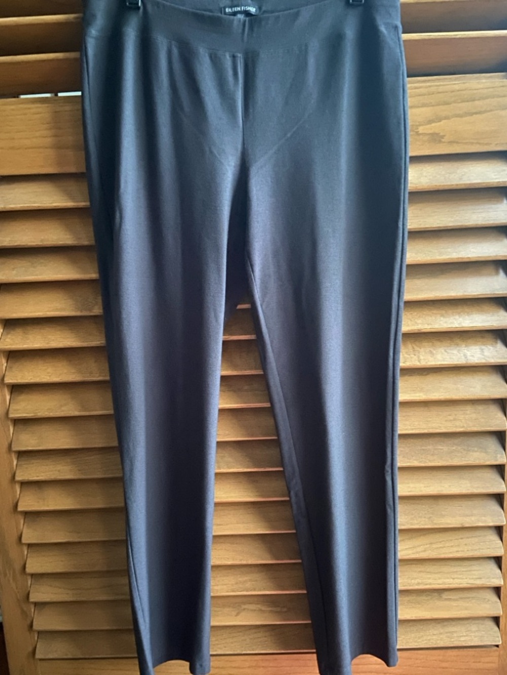 Eileen Fisher M Charcoal Gray Graphite Viscose blend skinny knit ankle pants